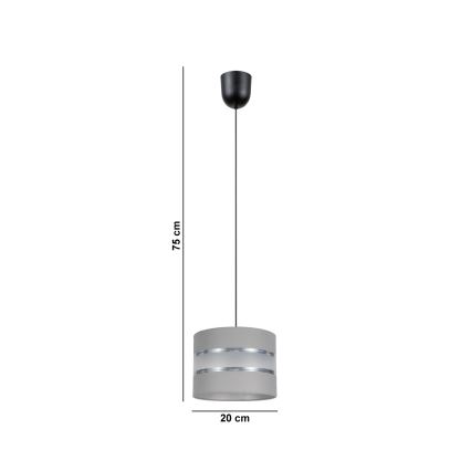 Подвесная люстра CORAL 1xE27/60W/230V ⌀ 20 cm серая
