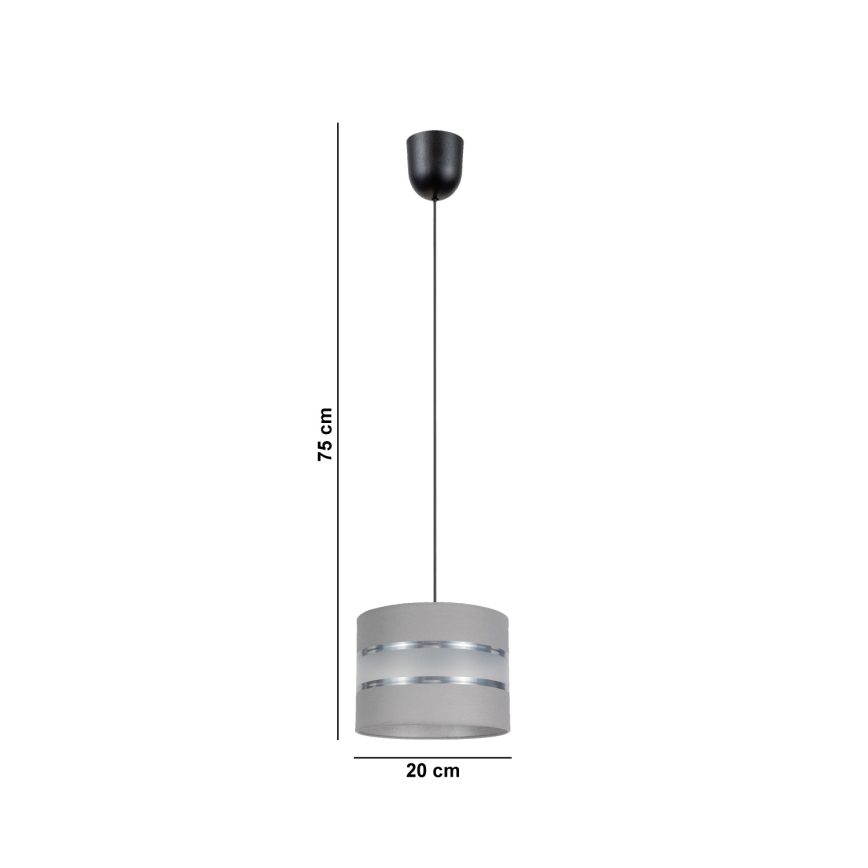Подвесная люстра CORAL 1xE27/60W/230V ⌀ 20 cm серая
