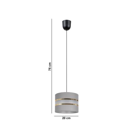 Подвесная люстра CORAL 1xE27/60W/230V ⌀ 20 cm серая