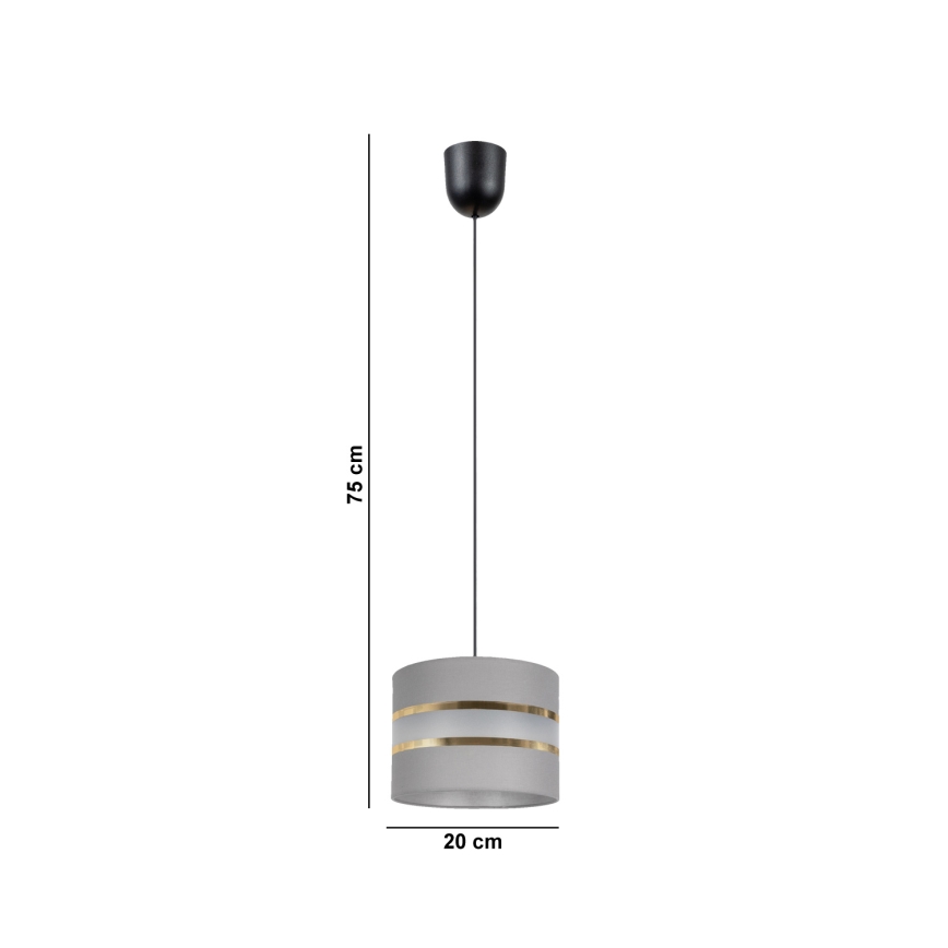 Подвесная люстра CORAL 1xE27/60W/230V ⌀ 20 cm серая