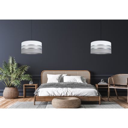 Подвесная люстра CORAL 1xE27/60W/230V ⌀ 40 cm белая/серая