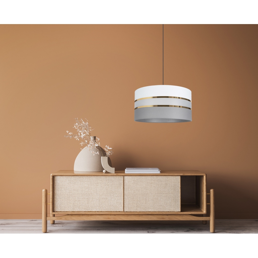 Подвесная люстра CORAL 1xE27/60W/230V ⌀ 40 cm белая/серая