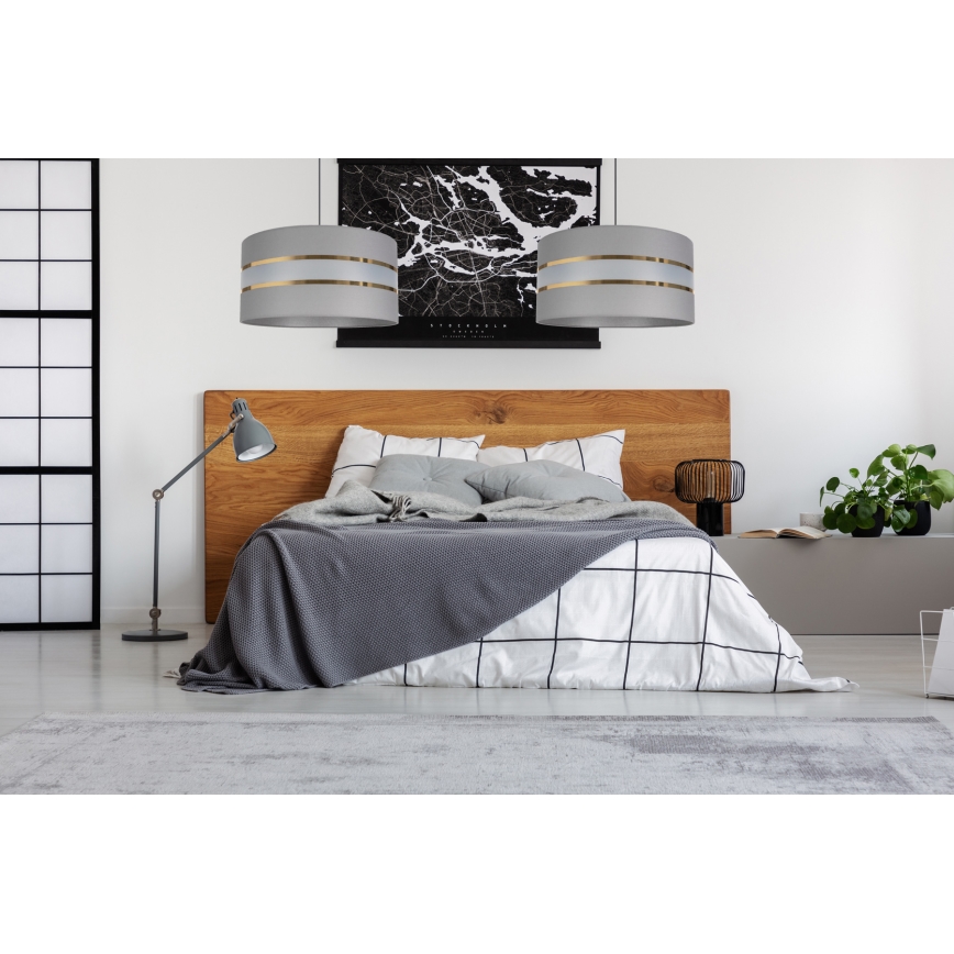 Подвесная люстра CORAL 1xE27/60W/230V ⌀ 40 cm серая