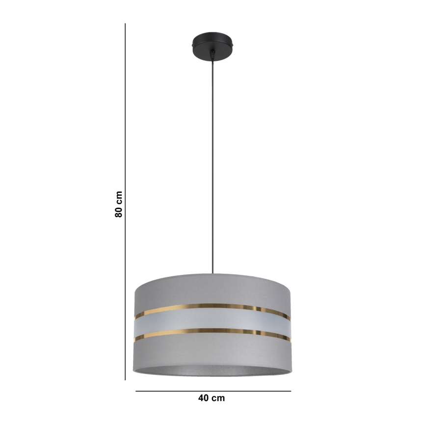 Подвесная люстра CORAL 1xE27/60W/230V ⌀ 40 cm серая