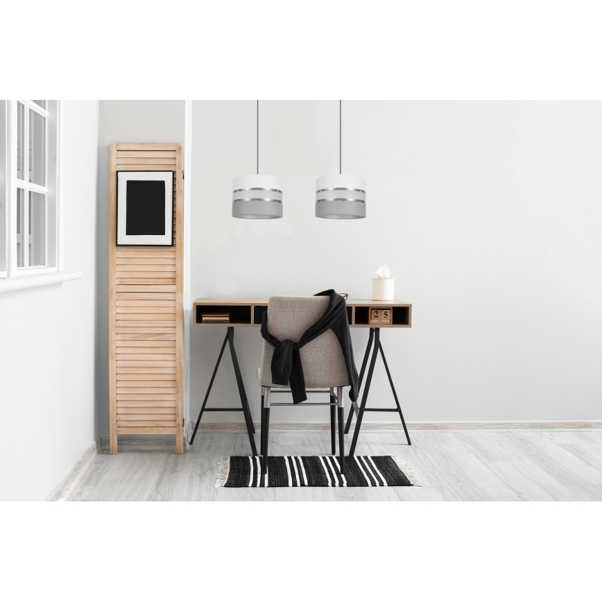 Подвесная люстра CORAL 2xE27/60W/230V белая/серая