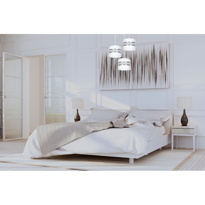 Подвесная люстра CORAL 3xE27/60W/230V белый/матовый хром диаметр 45 см