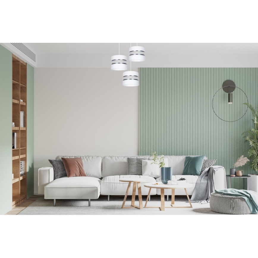 Подвесная люстра CORAL 3xE27/60W/230V белый/матовый хром диаметр 45 см