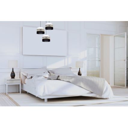 Подвесная люстра CORAL 3xE27/60W/230V черный/белый