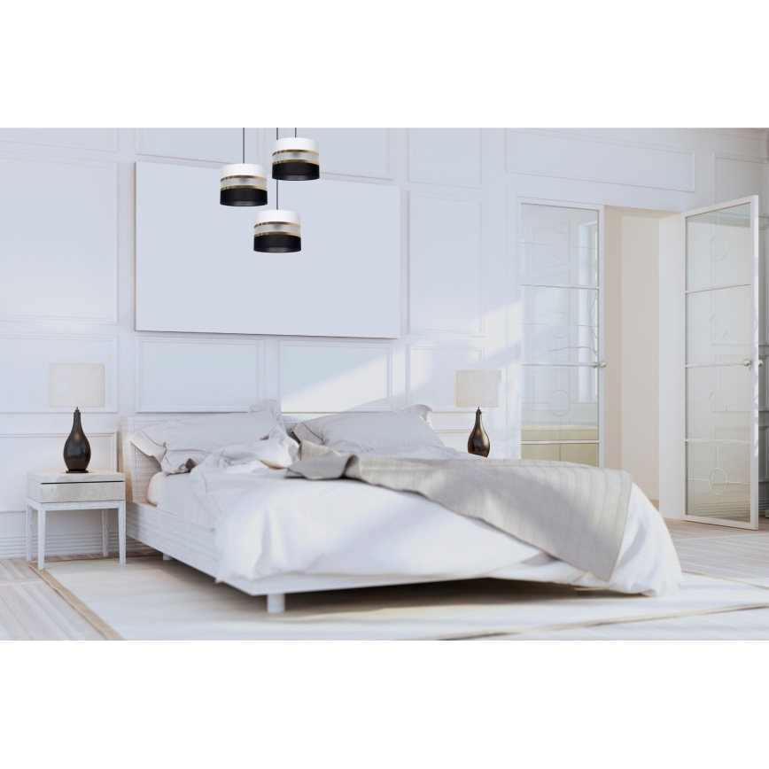 Подвесная люстра CORAL 3xE27/60W/230V черный/белый