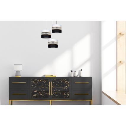 Подвесная люстра CORAL 3xE27/60W/230V черный/белый