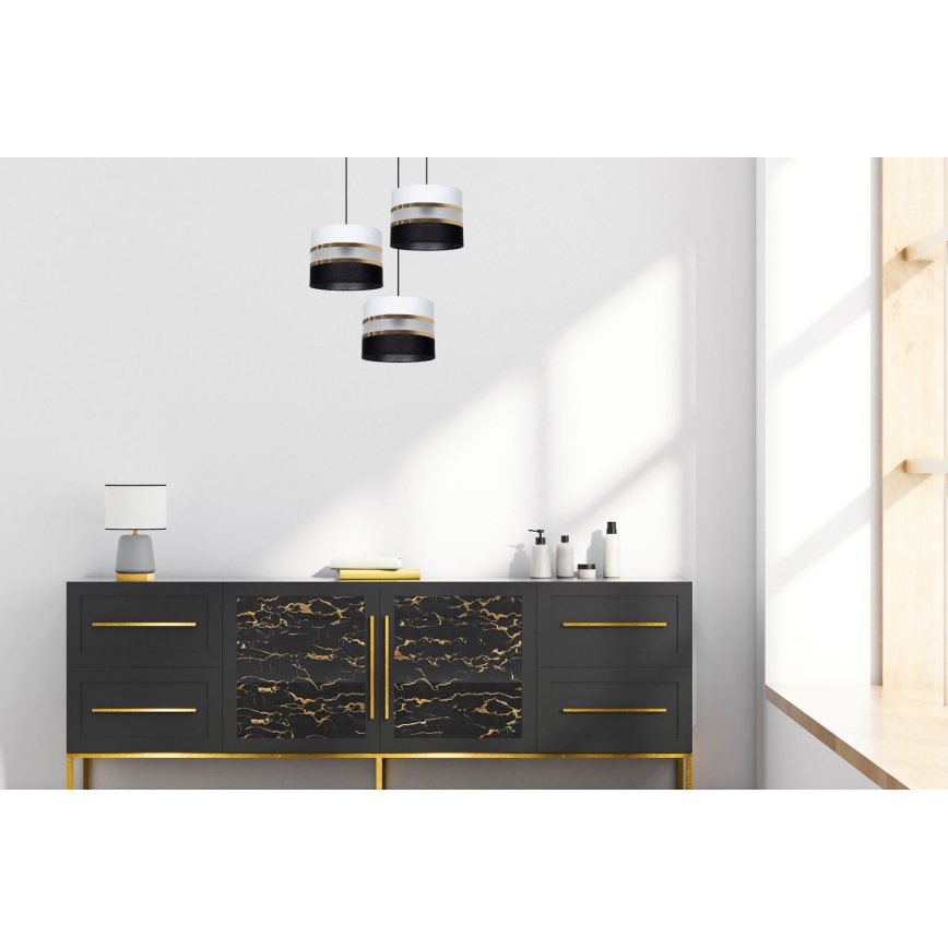 Подвесная люстра CORAL 3xE27/60W/230V черный/белый