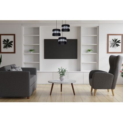 Подвесная люстра CORAL 3xE27/60W/230V черный/матовый хром диаметр 45 см