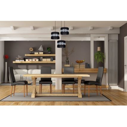 Подвесная люстра CORAL 3xE27/60W/230V черный/матовый хром диаметр 45 см