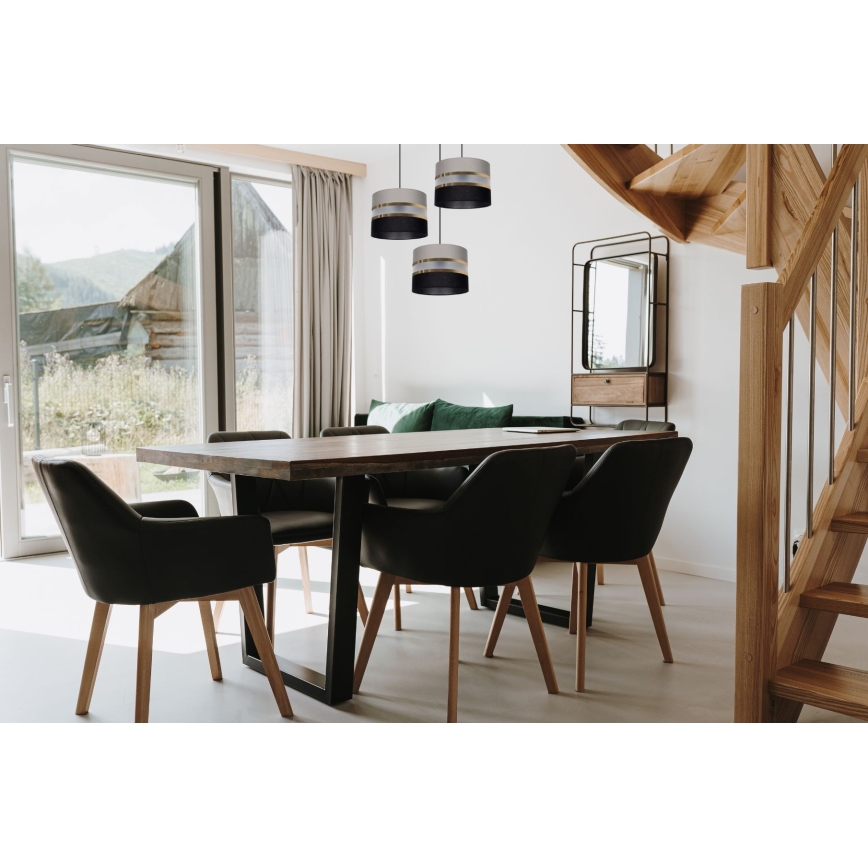 Подвесная люстра CORAL 3xE27/60W/230V черный/серый