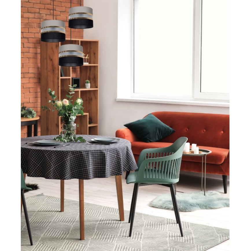 Подвесная люстра CORAL 3xE27/60W/230V черный/серый