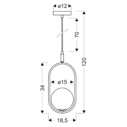 Подвесная люстра CORDEL 1xG9/28W/230V золотистый