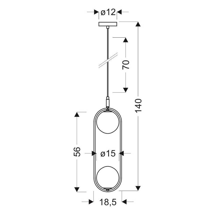Подвесная люстра CORDEL 2xG9/28W/230V черная