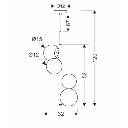 Подвесная люстра CORDEL 4xG9/20W/230V золотая