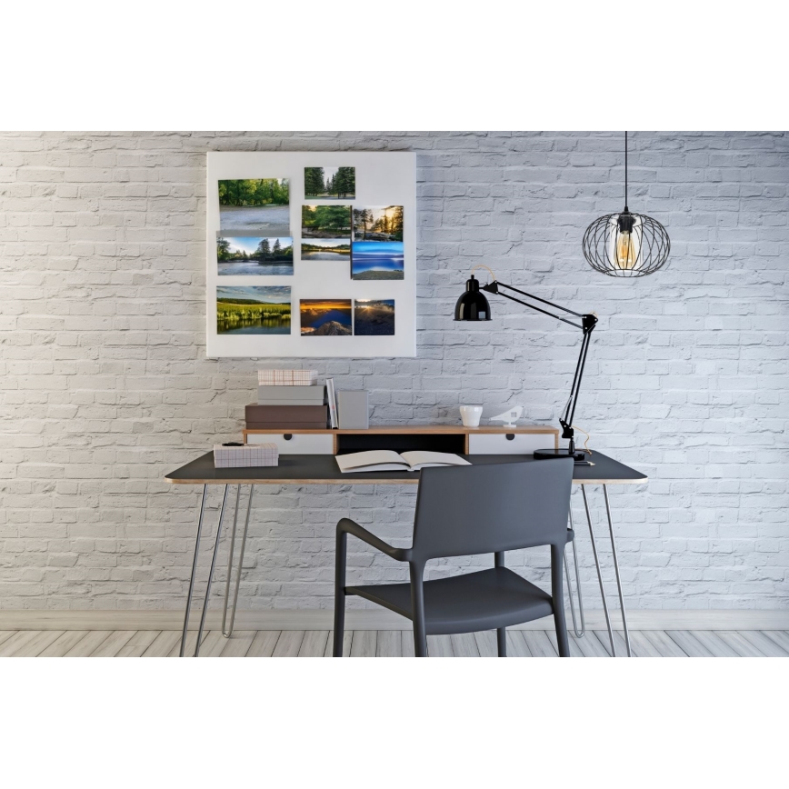 Подвесная люстра CORRINI 1xE27/60W/230V диаметр 25 см черный/прозрачный