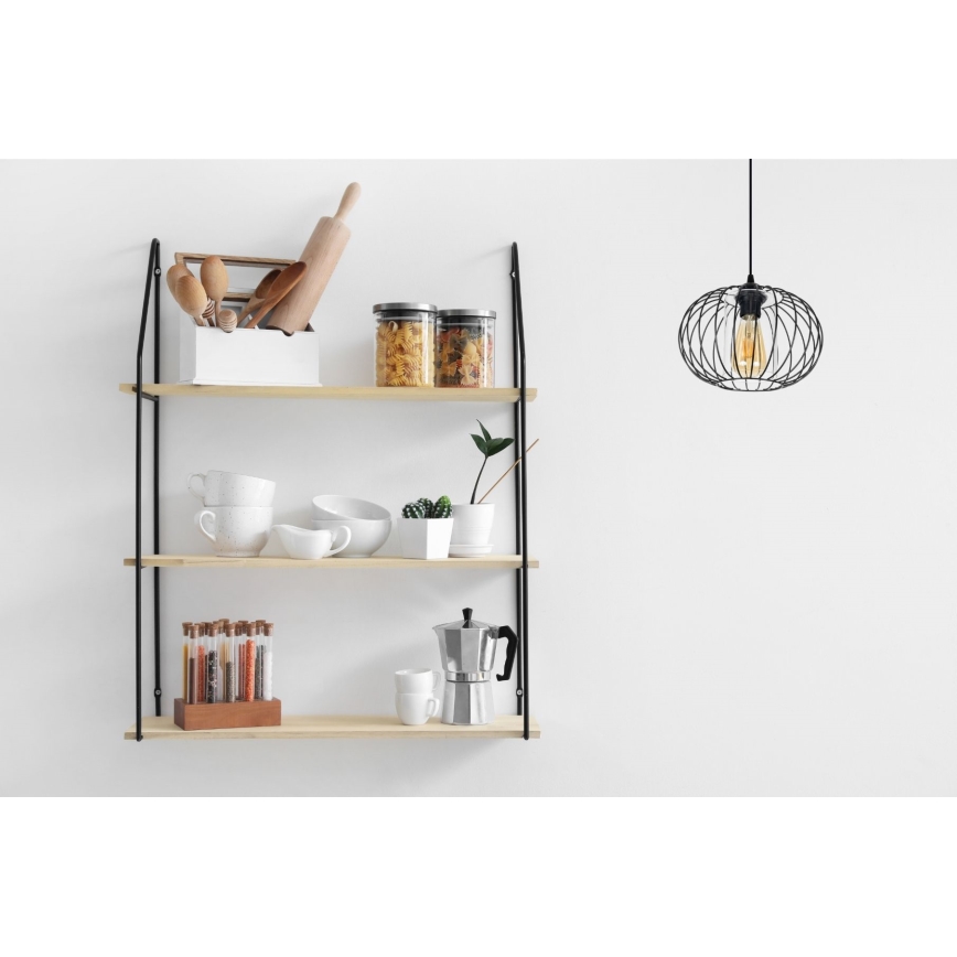 Подвесная люстра CORRINI 1xE27/60W/230V диаметр 25 см черный/прозрачный