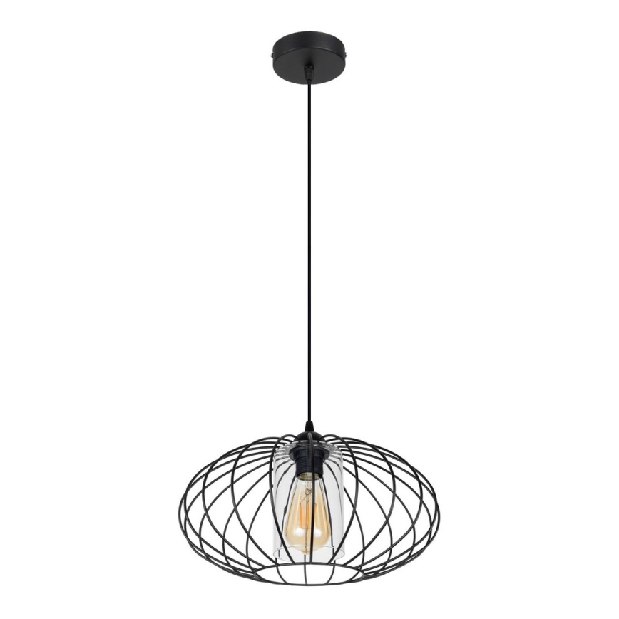 Подвесная люстра CORRINI 1xE27/60W/230V диаметр 34 см черный/прозрачный