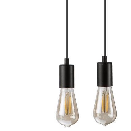 Подвесная люстра CORTINA 2xE27/15W/230V + 2xG9/5W/230V черный/дуб