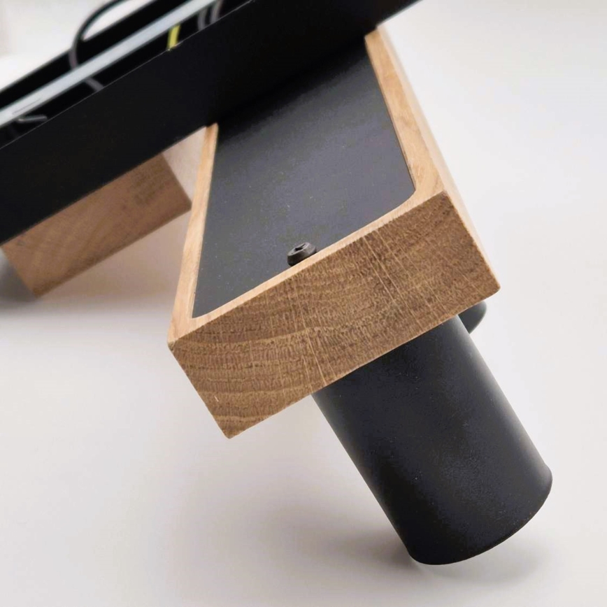 Подвесная люстра CORTINA 4xE27/15W/230V черный/дуб