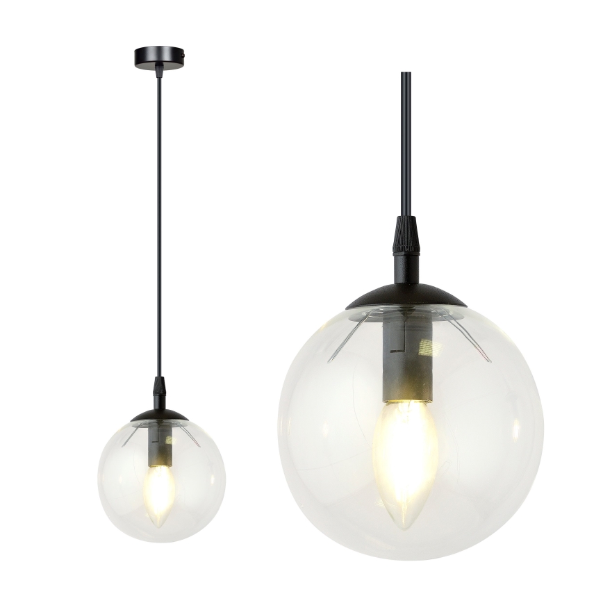 Подвесная люстра COSMO 1xE14/10W/230V диаметр 14 cm черная/прозрачная