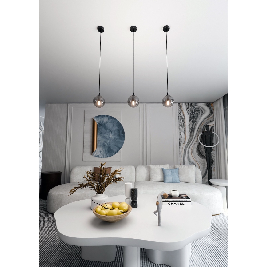 Подвесная люстра COSMO 1xE14/10W/230V диаметр 14 cm черная/серая