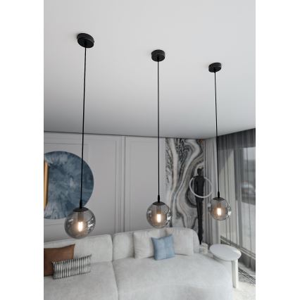 Подвесная люстра COSMO 1xE14/10W/230V диаметр 14 cm черная/серая