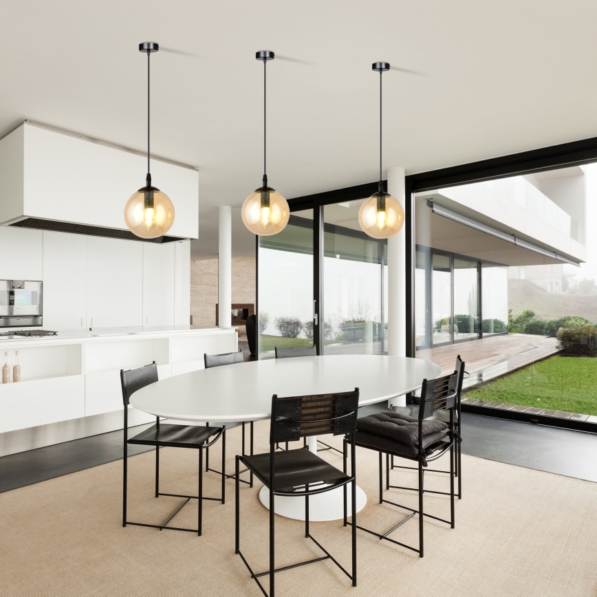 Подвесная люстра COSMO 1xE14/10W/230V диаметр 14 cm черная/бежевая