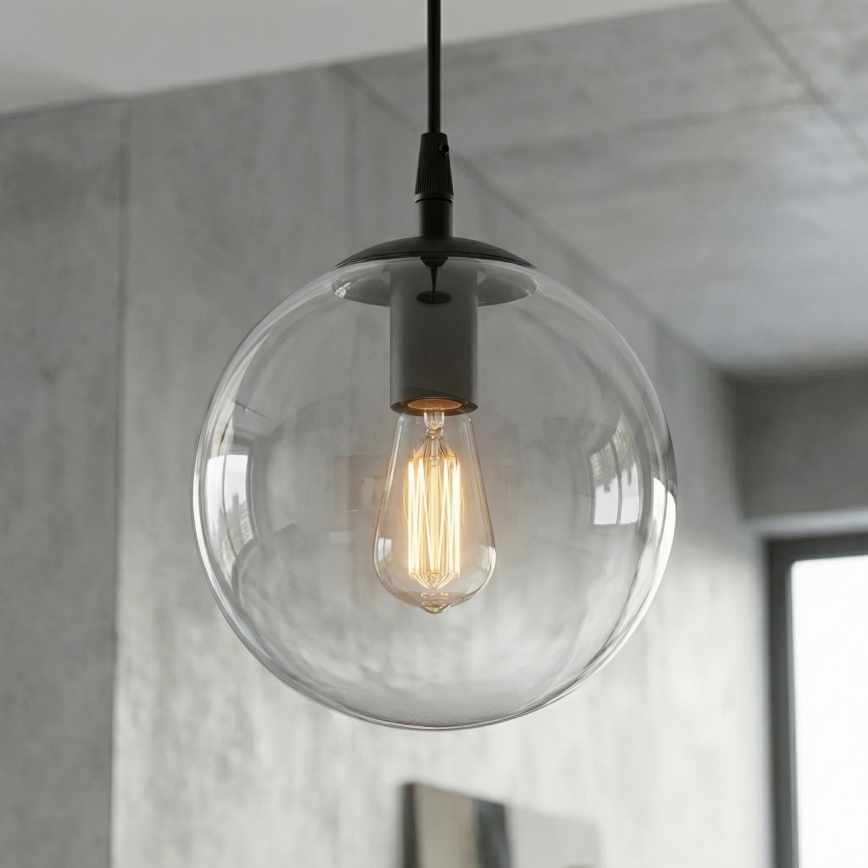 Подвесная люстра COSMO 1xE14/10W/230V диаметр 14 cm черная/прозрачная