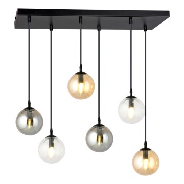 Подвесная люстра COSMO 6xE14/10W/230V черная/серая/бежевая/прозрачная
