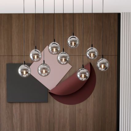 Подвесная люстра COSMO 9xE14/10W/230V черная/серая