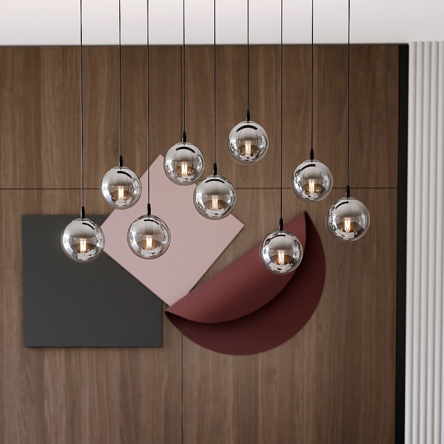 Подвесная люстра COSMO 9xE14/10W/230V черная/серая