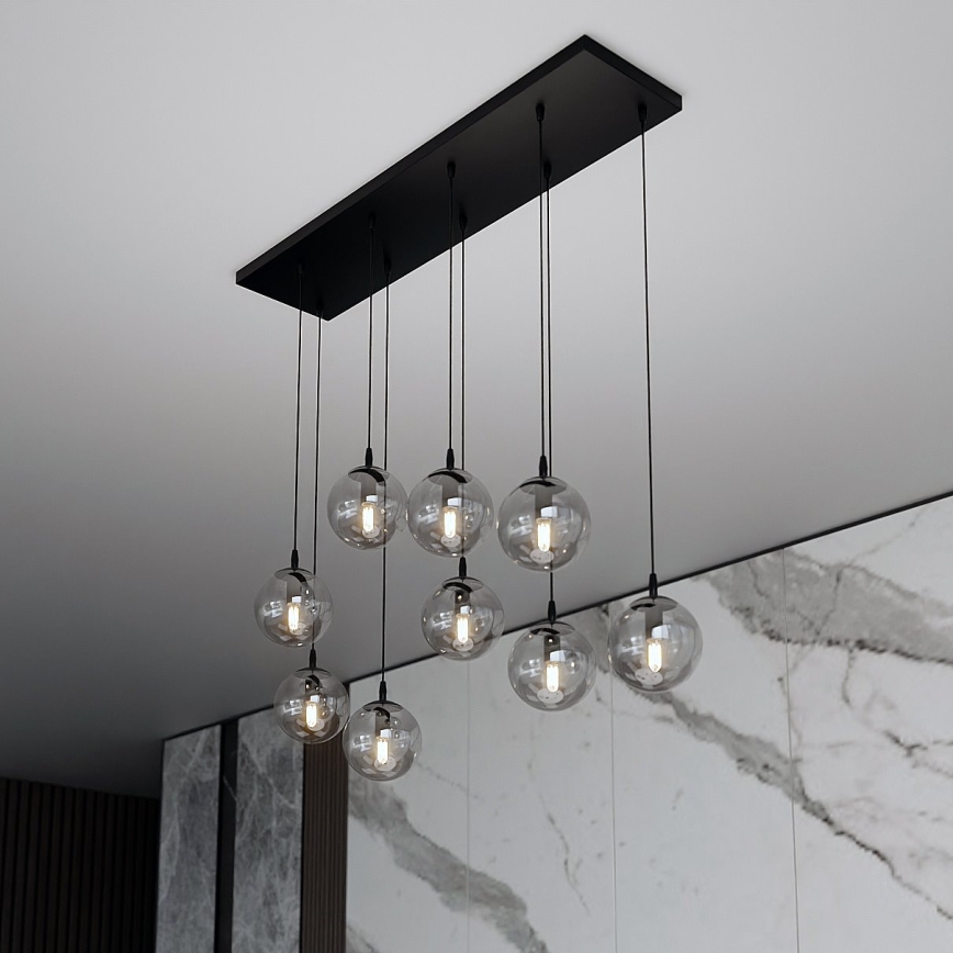 Подвесная люстра COSMO 9xE14/10W/230V черная/серая