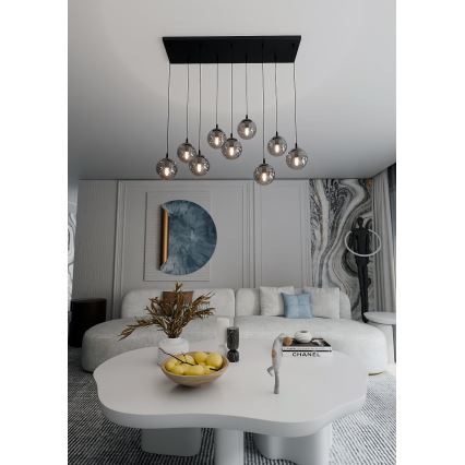 Подвесная люстра COSMO 9xE14/10W/230V черная/серая