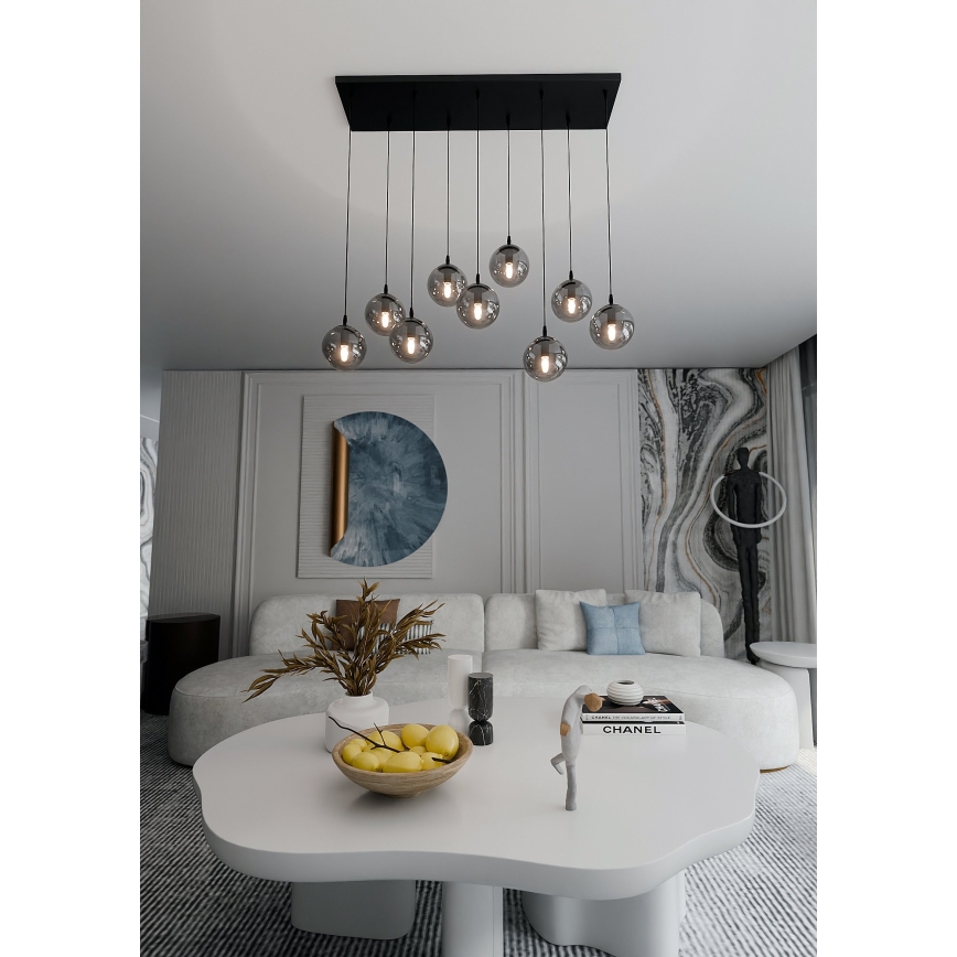 Подвесная люстра COSMO 9xE14/10W/230V черная/серая