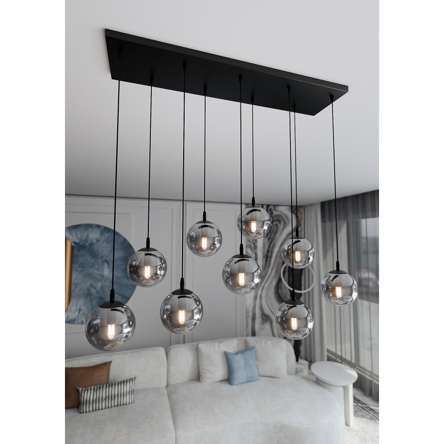 Подвесная люстра COSMO 9xE14/10W/230V черная/серая