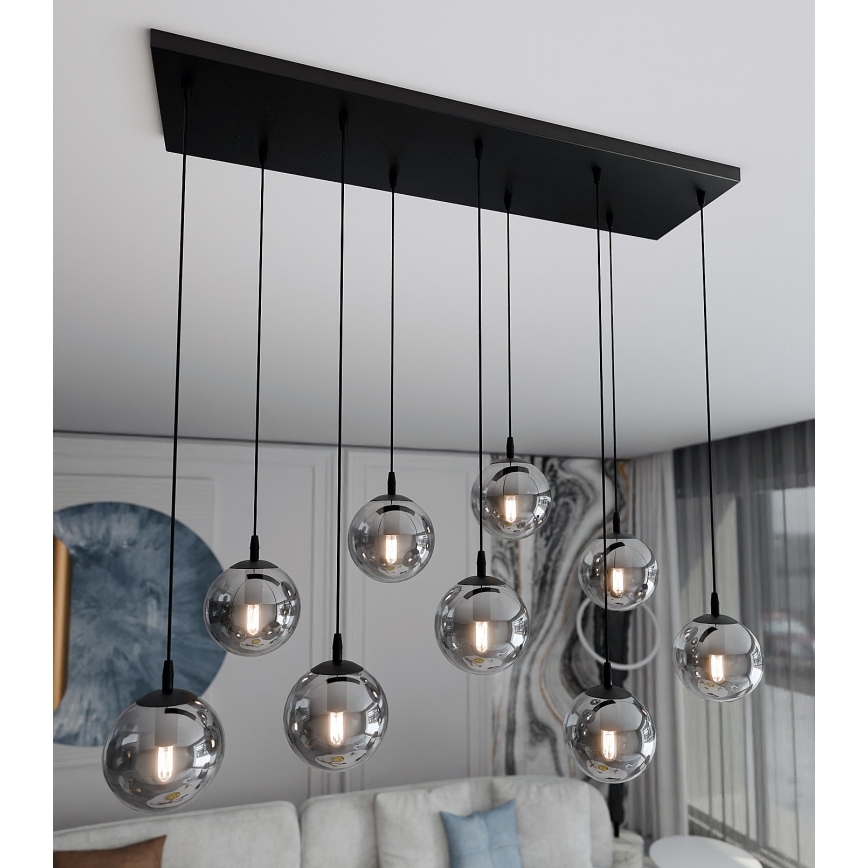 Подвесная люстра COSMO 9xE14/10W/230V черная/серая