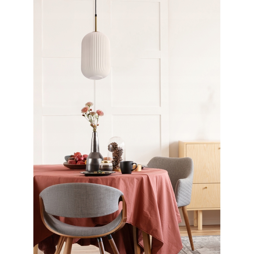Подвесная люстра CRESTO на тросе 1xE27/40W/230V бело-золотая