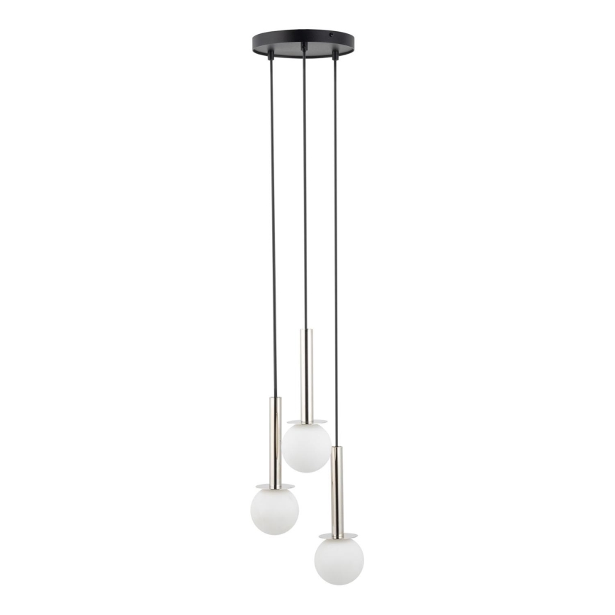Подвесная люстра DAISY 3xG9/12W/230V диаметр 27 см блестящий хром/черный/белый