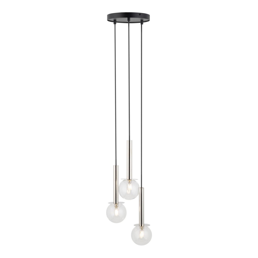 Подвесная люстра DAISY 3xG9/12W/230V диаметр 27 см блестящий хром/черный/прозрачный