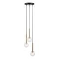 Подвесная люстра DAISY 3xG9/12W/230V диаметр 27 см золотистый/черный/прозрачный