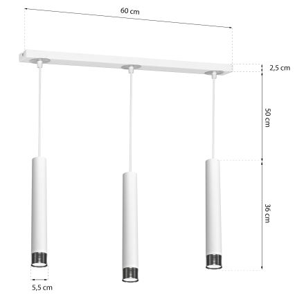 Подвесная люстра DANI 3xGU10/8W/230V