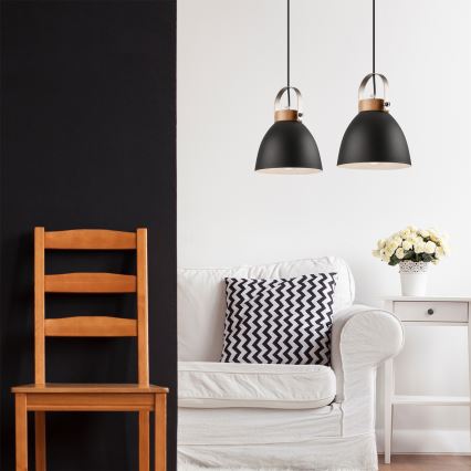 Подвесная люстра DANIELLE 2xE27/60W/230V бук - сертифицировано FSC