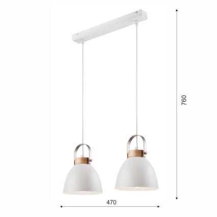 Подвесная люстра DANIELLE 2xE27/60W/230V бук - сертифицировано FSC