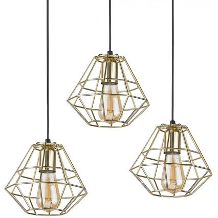 Подвесная люстра DIAMOND 3xE27/60W/230V золотой