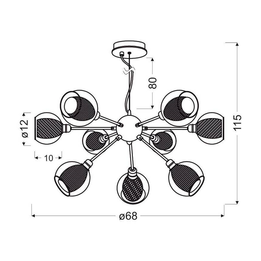 Подвесная люстра DIXI 9xE14/40W/230V