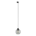 Подвесная люстра для 1-фазной трековой системы CUBUS 1xE27/15W/230V черный/дымчатый черный